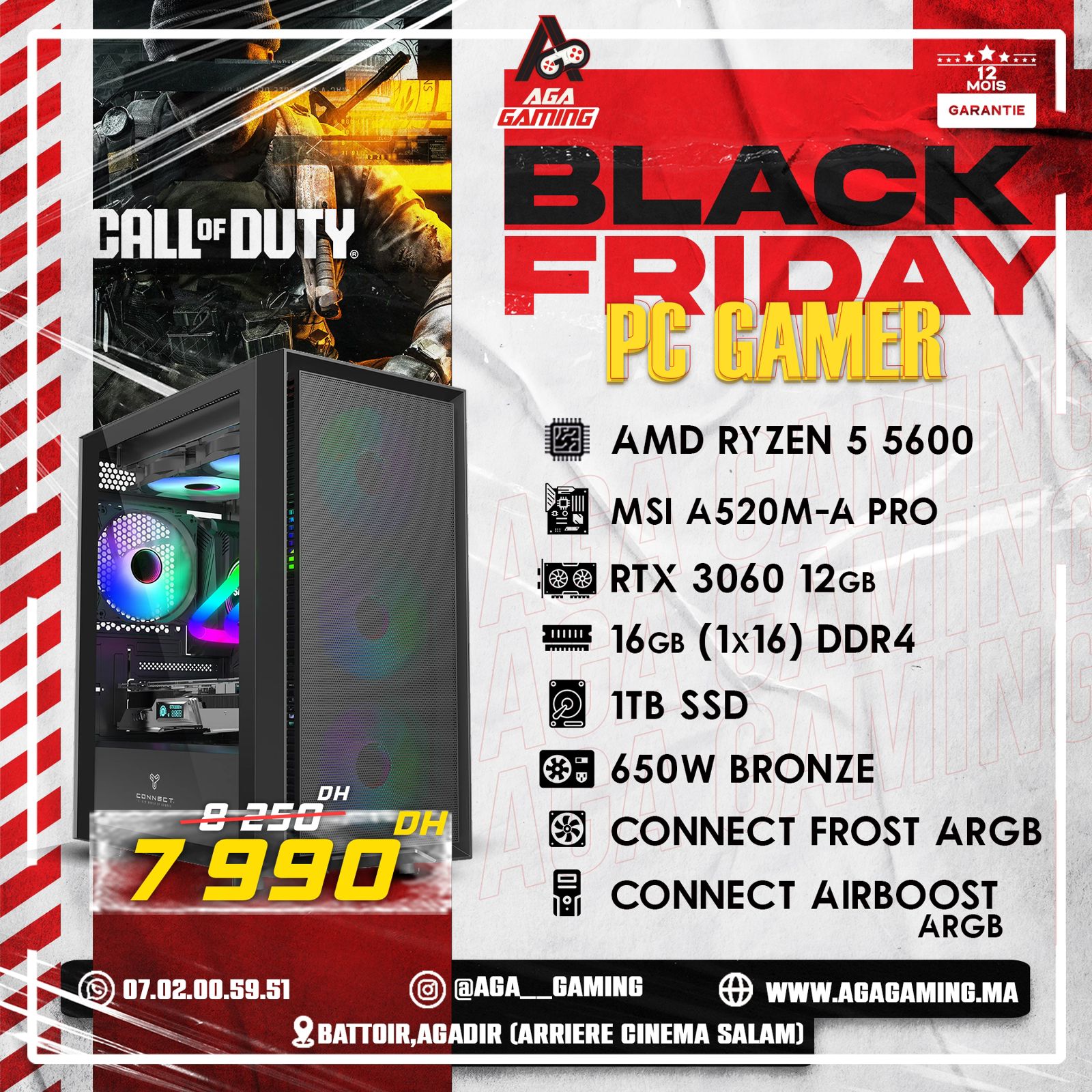 PC Gamer Ryzen 5 5600/1Tb ssd/16GB/RTX 3060 12Gb BlackFriday promo PC Gamer Ryzen 5 5600/1Tb ssd/16GB/RTX 3060 12Gb BlackFriday promo